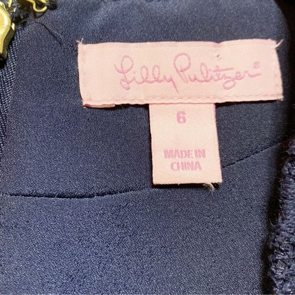 Lilly Pulitzer Felicity Lace A-Line Dress Navy 6 - Picture 5 of 8
